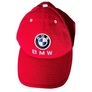 BMW Red Embroidered Logo Baseball Cap for Men